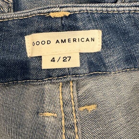 Good American Good Legs High Waist Distressed Crop Skinny Jeans Size 4 / 27 - Picture 7 of 13